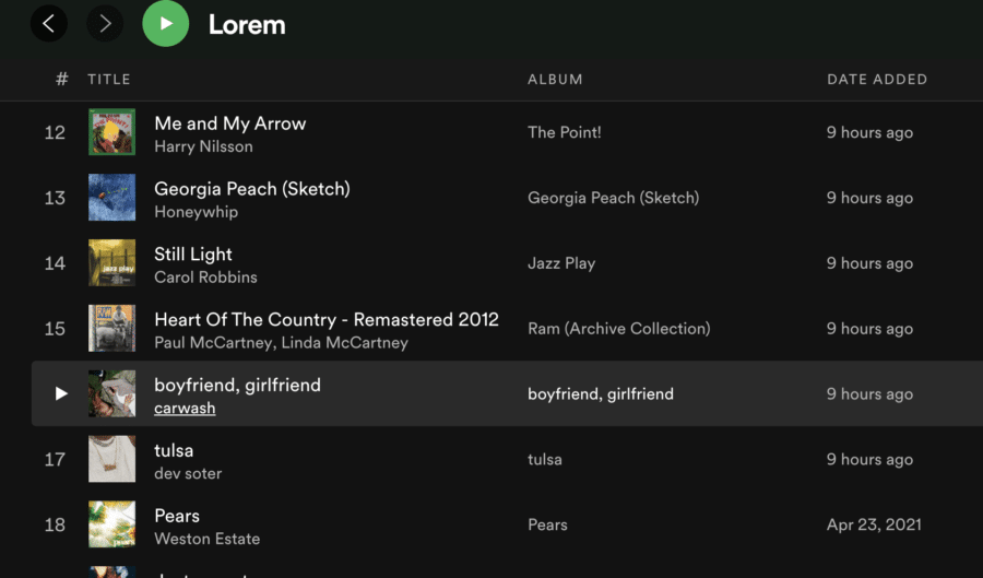 lorem playlist