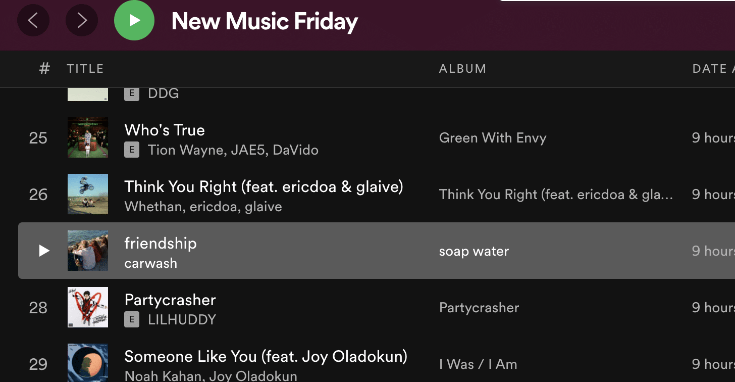 new music friday playlist