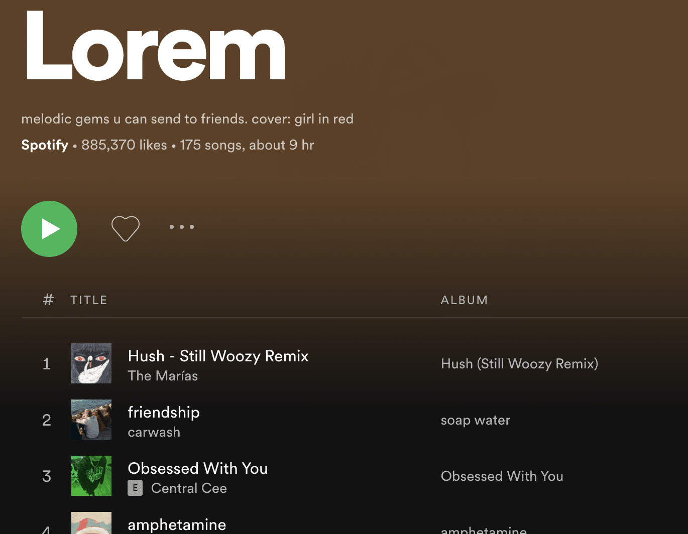 lorem playlist