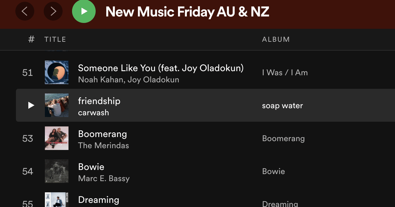 new music friday au & nz playlist