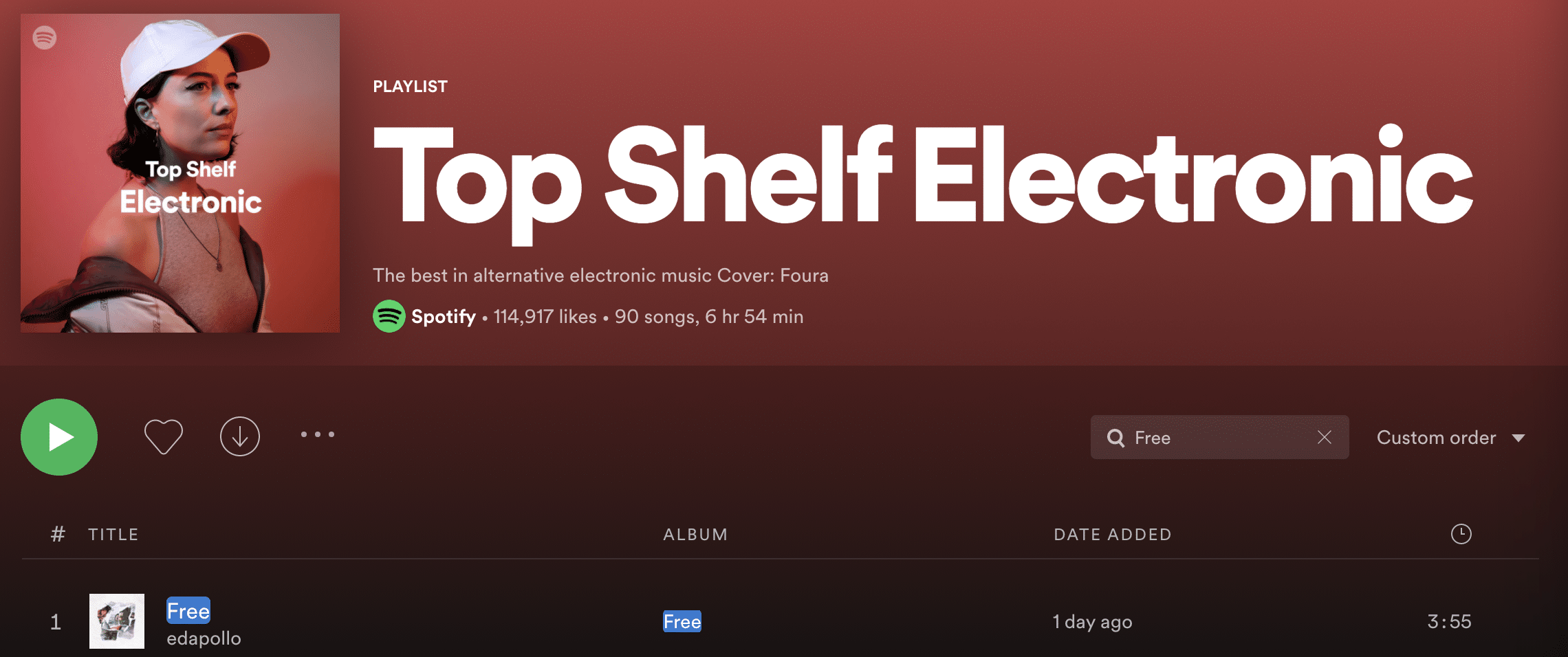 top shelf electronic playlist