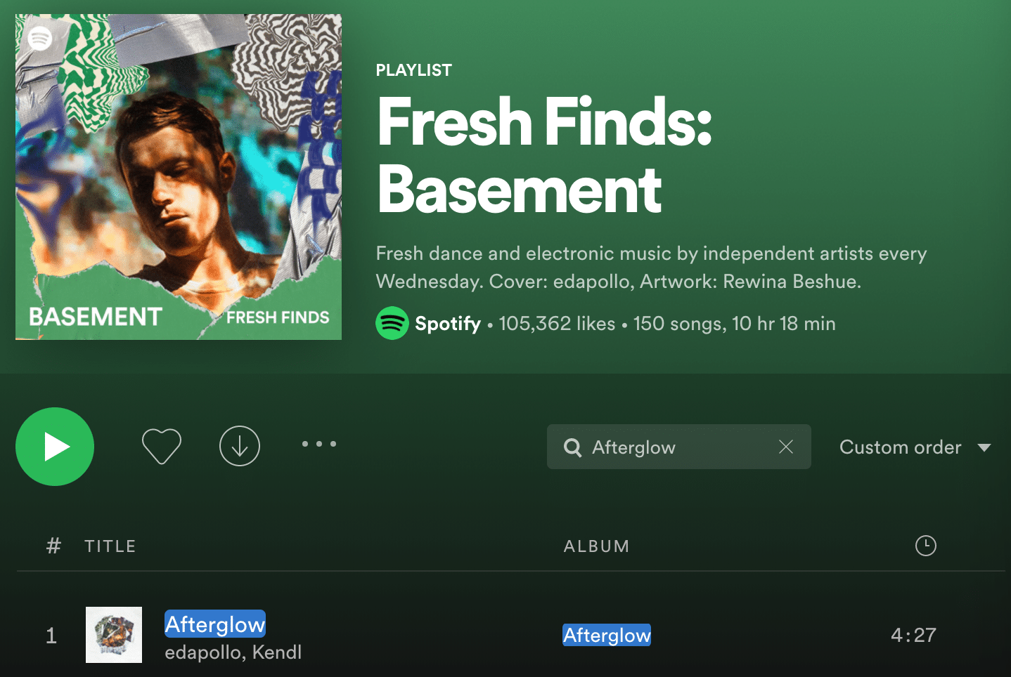 fresh finds basement playlist