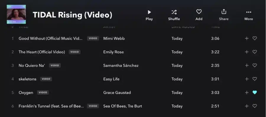 Tidal rising playlist