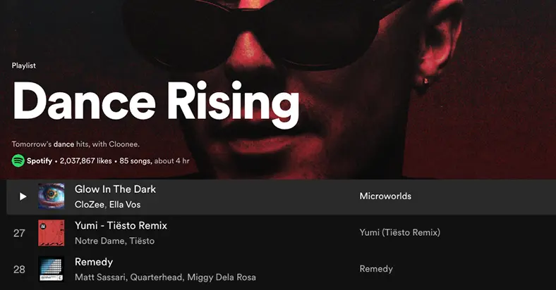 Spotify Dance Rising Playlist