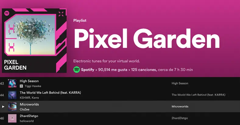 Spotify Pixel Garden Playlist