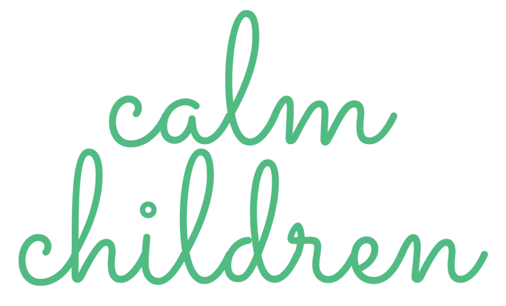 The Calm Children Playlist Networks: Word in green on a white background.